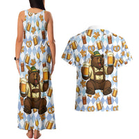 Funny Beer Oktoberfest Couples Matching Tank Maxi Dress and Hawaiian Shirt Ich Bin Nur Wegen Dem Bier Hier - Wonder Print Shop