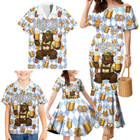 Funny Beer Oktoberfest Family Matching Mermaid Dress and Hawaiian Shirt Ich Bin Nur Wegen Dem Bier Hier - Wonder Print Shop