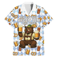 Funny Beer Oktoberfest Family Matching Mermaid Dress and Hawaiian Shirt Ich Bin Nur Wegen Dem Bier Hier - Wonder Print Shop
