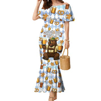 Funny Beer Oktoberfest Family Matching Mermaid Dress and Hawaiian Shirt Ich Bin Nur Wegen Dem Bier Hier - Wonder Print Shop