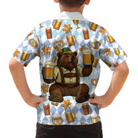 Funny Beer Oktoberfest Family Matching Off The Shoulder Long Sleeve Dress and Hawaiian Shirt Ich Bin Nur Wegen Dem Bier Hier - Wonder Print Shop
