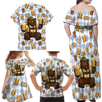 Funny Beer Oktoberfest Family Matching Off Shoulder Maxi Dress and Hawaiian Shirt Ich Bin Nur Wegen Dem Bier Hier - Wonder Print Shop