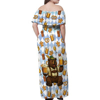 Funny Beer Oktoberfest Family Matching Off Shoulder Maxi Dress and Hawaiian Shirt Ich Bin Nur Wegen Dem Bier Hier - Wonder Print Shop