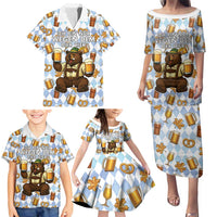 Funny Beer Oktoberfest Family Matching Puletasi and Hawaiian Shirt Ich Bin Nur Wegen Dem Bier Hier - Wonder Print Shop