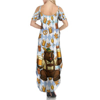 Funny Beer Oktoberfest Family Matching Summer Maxi Dress and Hawaiian Shirt Ich Bin Nur Wegen Dem Bier Hier - Wonder Print Shop