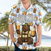 Funny Beer Oktoberfest Hawaiian Shirt Ich Bin Nur Wegen Dem Bier Hier - Wonder Print Shop