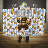 Funny Beer Oktoberfest Hooded Blanket Ich Bin Nur Wegen Dem Bier Hier - Wonder Print Shop