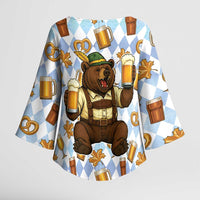 Funny Beer Oktoberfest Kimono Sleeve Blouse Ich Bin Nur Wegen Dem Bier Hier - Wonder Print Shop