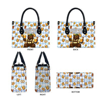 Funny Beer Oktoberfest Leather Bag Ich Bin Nur Wegen Dem Bier Hier - Wonder Print Shop