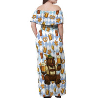Funny Beer Oktoberfest Off Shoulder Maxi Dress Ich Bin Nur Wegen Dem Bier Hier - Wonder Print Shop