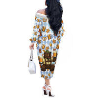 Funny Beer Oktoberfest Off The Shoulder Long Sleeve Dress Ich Bin Nur Wegen Dem Bier Hier - Wonder Print Shop