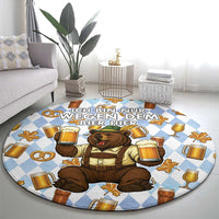 Funny Beer Oktoberfest Round Carpet Ich Bin Nur Wegen Dem Bier Hier - Wonder Print Shop
