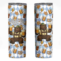 Funny Beer Oktoberfest Skinny Tumbler Ich Bin Nur Wegen Dem Bier Hier - Wonder Print Shop