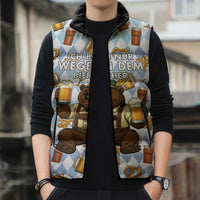 Funny Beer Oktoberfest Sleeveless Puffer Jacket Ich Bin Nur Wegen Dem Bier Hier - Wonder Print Shop