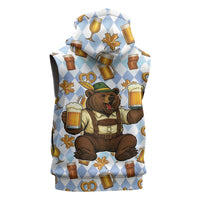 Funny Beer Oktoberfest Sleeveless Zip Hoodie Ich Bin Nur Wegen Dem Bier Hier - Wonder Print Shop