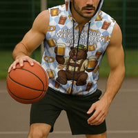 Funny Beer Oktoberfest Sleeveless Zip Hoodie Ich Bin Nur Wegen Dem Bier Hier - Wonder Print Shop