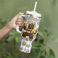Funny Beer Oktoberfest Tumbler With Handle Ich Bin Nur Wegen Dem Bier Hier - Wonder Print Shop