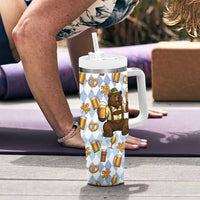 Funny Beer Oktoberfest Tumbler With Handle Ich Bin Nur Wegen Dem Bier Hier - Wonder Print Shop