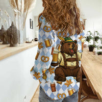 Funny Beer Oktoberfest Women Casual Shirt Ich Bin Nur Wegen Dem Bier Hier - Wonder Print Shop