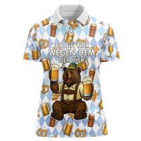 Funny Beer Oktoberfest Women Polo Shirt Ich Bin Nur Wegen Dem Bier Hier - Wonder Print Shop