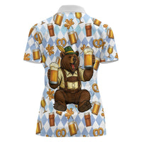 Funny Beer Oktoberfest Women Polo Shirt Ich Bin Nur Wegen Dem Bier Hier - Wonder Print Shop