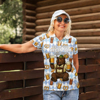 Funny Beer Oktoberfest Women Polo Shirt Ich Bin Nur Wegen Dem Bier Hier - Wonder Print Shop