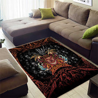 Aloha Halloween Area Rug Horror Tiki Heavy Metal Style - Wonder Print Shop