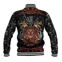 Aloha Halloween Baseball Jacket Horror Tiki Heavy Metal Style - Wonder Print Shop