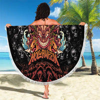 Aloha Halloween Beach Blanket Horror Tiki Heavy Metal Style - Wonder Print Shop