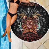 Aloha Halloween Beach Blanket Horror Tiki Heavy Metal Style - Wonder Print Shop