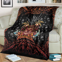 Aloha Halloween Blanket Horror Tiki Heavy Metal Style - Wonder Print Shop