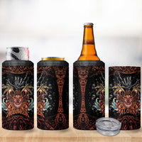 Aloha Halloween 4 in 1 Can Cooler Tumbler Horror Tiki Heavy Metal Style - Wonder Print Shop