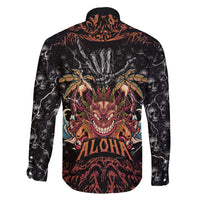 Aloha Halloween Family Matching Puletasi and Hawaiian Shirt Horror Tiki Heavy Metal Style - Wonder Print Shop