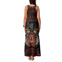Aloha Halloween Family Matching Tank Maxi Dress and Hawaiian Shirt Horror Tiki Heavy Metal Style - Wonder Print Shop