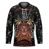 Aloha Halloween Hockey Jersey Horror Tiki Heavy Metal Style - Wonder Print Shop