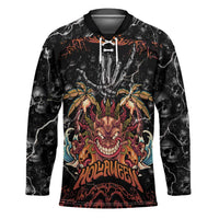Aloha Halloween Hockey Jersey Horror Tiki Heavy Metal Style - Wonder Print Shop