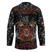 Aloha Halloween Hockey Jersey Horror Tiki Heavy Metal Style - Wonder Print Shop