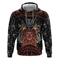 Aloha Halloween Hoodie Horror Tiki Heavy Metal Style - Wonder Print Shop