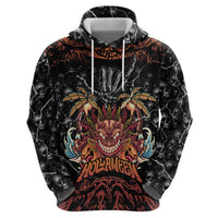 Aloha Halloween Hoodie Horror Tiki Heavy Metal Style - Wonder Print Shop