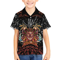 Aloha Halloween Kid Hawaiian Shirt Horror Tiki Heavy Metal Style - Wonder Print Shop