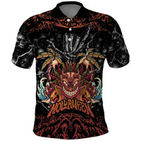 Aloha Halloween Polo Shirt Horror Tiki Heavy Metal Style - Wonder Print Shop