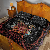 Aloha Halloween Quilt Bed Set Horror Tiki Heavy Metal Style - Wonder Print Shop