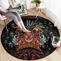 Aloha Halloween Round Carpet Horror Tiki Heavy Metal Style - Wonder Print Shop