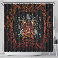 Aloha Halloween Shower Curtain Horror Tiki Heavy Metal Style - Wonder Print Shop