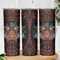 Aloha Halloween Skinny Tumbler Horror Tiki Heavy Metal Style - Wonder Print Shop