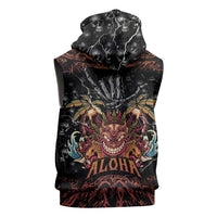 Aloha Halloween Sleeveless Hoodie Horror Tiki Heavy Metal Style - Wonder Print Shop