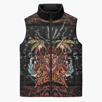 Aloha Halloween Sleeveless Puffer Jacket Horror Tiki Heavy Metal Style - Wonder Print Shop