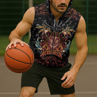 Aloha Halloween Sleeveless Zip Hoodie Horror Tiki Heavy Metal Style - Wonder Print Shop
