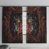 Aloha Halloween Window Curtain Horror Tiki Heavy Metal Style - Wonder Print Shop