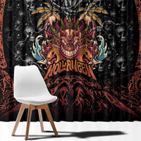 Aloha Halloween Window Curtain Horror Tiki Heavy Metal Style - Wonder Print Shop